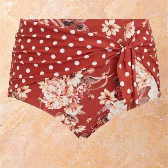 🆕 Torrid Slimming Tie Front Beautiful Swim Bottom Plus Size 1Xl (14-16)💐 - Picture 1 of 7